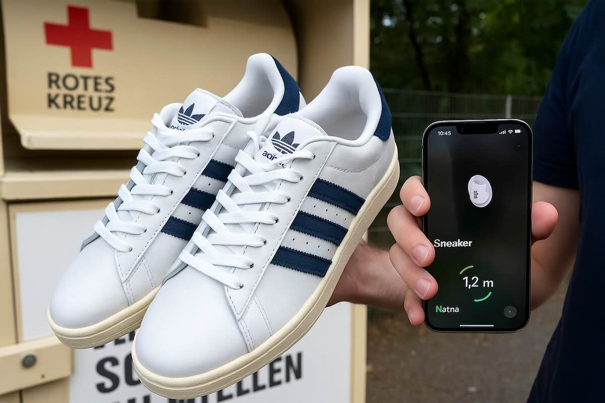Influenceur allemand piste ses baskets données à la Croix-Rouge